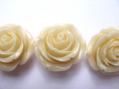 charm beads 20 25 30 36mm full strand Acrylic Resin Platic bead resin jewelry rose fluorial white re