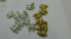 50pcs 6x12mm MetalClasp Connectors brass Clasp,rice,barrel,column clasp silver gold