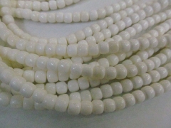 natural white shell high quality 2strands 4-10mm barrel drum loose bead