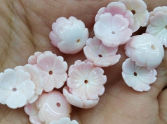 8 10 12mm 20pcs high quality Genuine Pink Queen Conch Shell ,Pearl Shell Rose flower fluorial point 