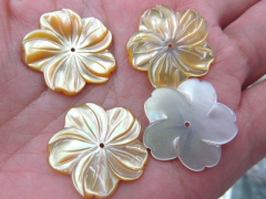 Top quality 50pcs 10 12 15 17 20mm Genuine MOP Shell ,Pearl Shell filigree florial flower Carved yel