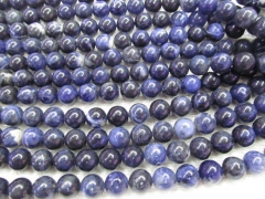 free ship--2strands 4 6 8 10 12 14 16mm natural Sodalite Round Ball blue Loose Bead