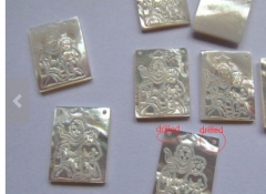 Double Drilled 24pcs 8charm11mm Genuine MOP Shell ,heart Love Ablong Rectangle carved Virgin Jesus W