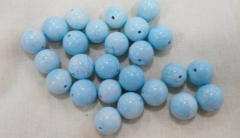 2strands 6-10mm Turquoise stone Round Ball matte aqua blue handmade jewelry supplies beads turquoise