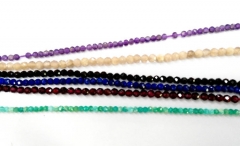 5strands 2mm Assorted Gorgeous Gemstone green rhodolite garnet Amazonite lapis lazulie gemstone roun