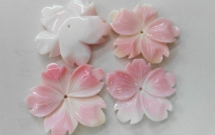 high quality 6pcs 15-45mm Natural Queen Conch Shell Bead Flower Fluorial Cabochons ,Large 5petal flo