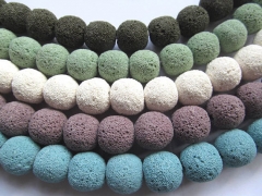 5strands 8 10 12 14 16 20mm lava beads Volcanic gorgeous Round Ball black white purle blue red yello