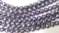 Genuine Teyaheytz Magnetic gemstone round ball faceted gunmetal jewelry beads 4-12mm full strand