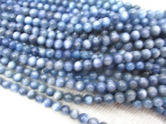 high quality 3 4 5 6 7 8 10mm 16inch Natural Kyanite Gemstone Round Ball Blue Loose Bead