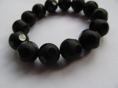 high quality genuine Rainbow Obsidian Gemstone round ball football faceted jewelry bracelet 10 12 14