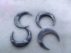 50pcs 40-50mm shell jewlery Double Ended White/Ivory crescent shaped pendant white blue grey spikes 