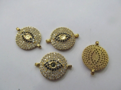 Double Loops--6pcs 20mm CZ Micro Pave Beads Spacer Beads roundel disc Micro Pave Disc Connector CZ P