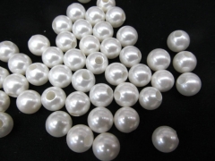 larger hole --50pcs 10-16mm natural Pearl Gergous Round Ball white dark black grey gray mixed jewelr