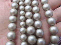 Peach matte pearl 6-12mm full strand Pearl Gergous Round ball white dark black yellow red blue mixed