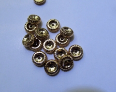 50pcs 10mm 18k Solid gold spacer Brass European Bead Rondelle Pinwheel Buttone making Findings