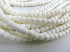 natural white shell high quality 2strands 4-10mm barrel drum loose bead