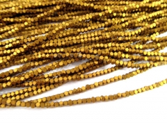 high quality 5strands 2 3 4 5 6mm Hexagon Hematite gem gold matte ,round hexagon faceted loose bead