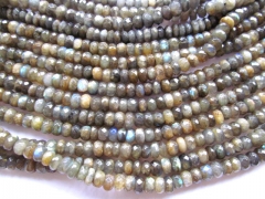 sale --2strands 4x6 5x8 6x10mm Natural Labradorite Rondelle Roundels Abacus Faceted Grey Loose Bead
