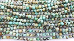 2strands 4-16mm Genuine African Turquoise beads Turquoise stone Round Ball Green loose beads