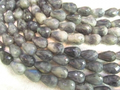 wholesale 2strands 6x18mm Natural Labradorite gemstone Drop pearl faceted Blue Flashy beads supply