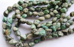 5strands 9-14mm Genuine Africal Turquoise stone nuggets chip freeform faceted wholesale loose beads