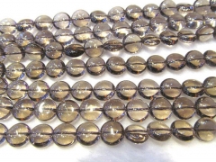 2strands 8 10 12mm AA GRADE genuine Topaz smoky Quartz round roudel disc jewelry making Bead