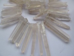 Genuine clear white Quartz 15-50mm full strand Natural Rock Quartz ,sharp spikes freeform matte face