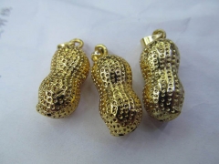 12pcs 10x18mm 14K gold Peanut Charms carved 3D Peanut Pendant,Food Charm,DIY Jewelry Making,Craft Su