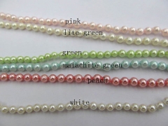 wholesale 3-16mm full strand Pearl Gergous Round ball peach red white dark black yellow red blue mix