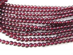 AA+ 2-12mm genuine garnet gemstoner round ball crimsone red Burgundy jewelry beads