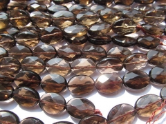 2strands 8-20mm AA GRADE genuine Topaz smoky Quartz oval egg blue faceted jewelry making Bead