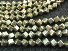 2strands 3-10mm genuine Raw pyrite Cube iron golden grey box square diameter gleaming pyrite beads