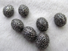 high quality 12pcs 18x22mm Pave Micro Rhinestone Brass Crystal Connector ,Rice Drum Hematite Gunmeta