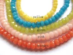 high quality 2strands 2x4-10x16mm Jade Rondelle Abacus Faceted Beads Ruby lemon green Blue Black Pink Red jewelry making supplie