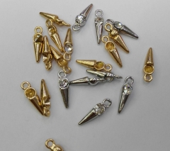 50pcs 20mm CZ Micro Pave Diamond Cubic Zirconia pave earrings Healing column sharp spikes Charms Pendants