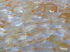 Wholesase Full Strand 15-35mm Genuine Citrine Quartz Freeform Nuggets Faceted yellow Loose bead