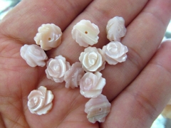 half drilled --30pcs 6 8 10 12mm high quality Genuine MOP Shell ,Pearl Shell Rose flower fluorial Ha