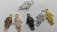 Assorted CZ Micro Pave Diamond paved spacer beads Jewelry findings Micro Pave Brass hamsan Connector beads earrings