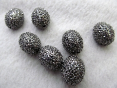 high quality 12pcs 18x22mm Pave Micro Rhinestone Brass Crystal Connector ,Rice Drum Hematite Gunmetal silver gold mix Finding