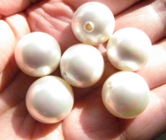 larger hole --24pcs 16mm natural Pearl Gergous Round Ball white dark black grey gray mixed jewelry e