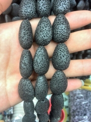 wholesale 5strands 10x14 12x16 13x18mm Lava Volcanic Gem teardrop drop pear White Black Yellow Blue Green bead