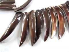 Top Drilled--larger 40mm full strand Genuine MOP Shell ,Pearl Shell horn spikes chill black white pe