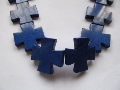 high quality 2strands 15-40mm Lapis Blue Turquoise stone Cross Mixed turquoise jewelry beads