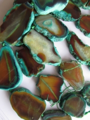Geniune sea agate 20-60mm full strand slab freeform green borwn blue pendant bead