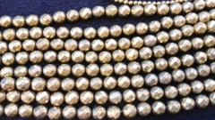 2strands 4-12mm Pyrite bead gold plated high quality Raw pyrite crystal round ball faceted iron ston