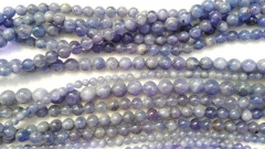 4-10mm full strand genuine Tanzanite round violet Natural Kyanite Gemstone Round lite purple Tanzanite Beads