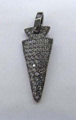 Top Quality 6pcs 40mm Micro Pave Diamond ArrowHead Pendant Arrow Spikes Finding Pave diamond Pendant