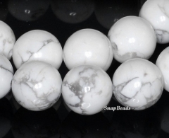 8mm White Turquoise Howlite Gemstone Grade A Round Loose Beads 7.5 inch Half Strand (90181869-243)