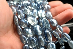 Titanium Bermudan Blue Quartz Gemstone Blue Nugget 15x10mm Loose Beads 7.5inch Half Strand (90146782-209)