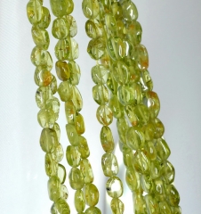 6x4-7x5mm Peridot Gemstone Grade A Green Pebble Nugget Loose Beads 14 inch Full Strand (90184956-899)